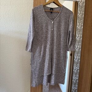 Bobeau Long Sleeve Long Gray Blouse/small